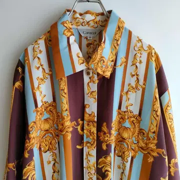 스트라이프 셔츠 패턴 셔츠 긴팔 스카프 패턴 빈티지 xl