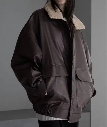 [cussil/ 쿠실] PU 보아 플라이트 자켓/블루종