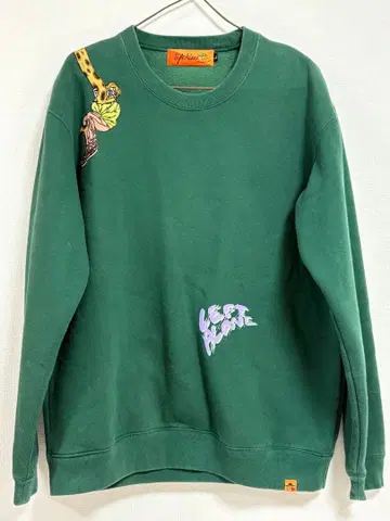 left Alone 레프트 얼론 자수 맨투맨 L 그린