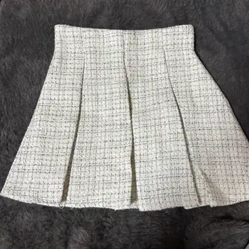 Darich 박스 플리츠 트위드 미니 스커트
