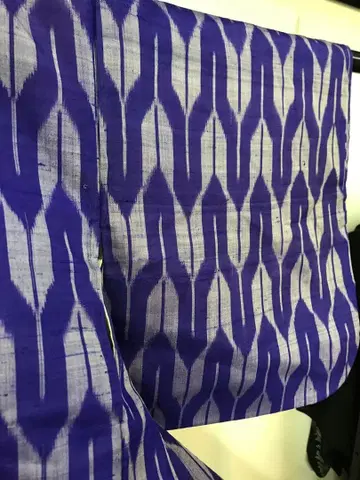 앤티크 명주 기모노 화살깃 레트로