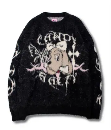 [ GALFY/갈피 ] 캔디 갈피 복슬복슬 다크 캔디 니트