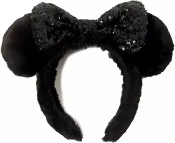 미니 복슬복슬 스팽글 리본 머리띠