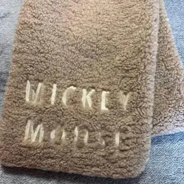 미키마우스 플리스 머플러 베이지