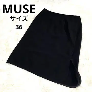 [택 포함 새상품] MUSE 뮤즈 블랙 타이트 스커트 라운드컷 36