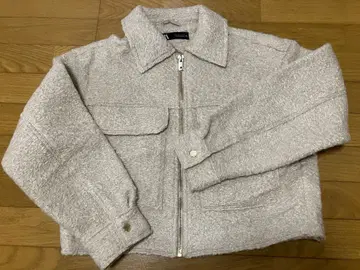 ZARA 부클레 숏 자켓 베이지