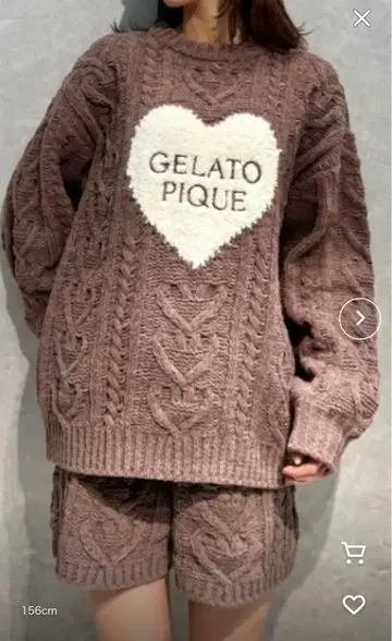 젤라또피케 하트 아란 풀오버 숏팬츠 셋업