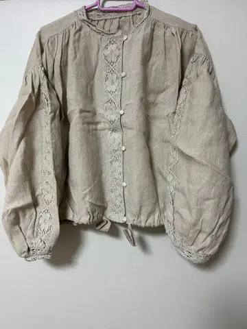 TSUHARU 린넨 밑단 조임 레이스 자켓