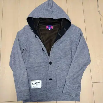 AtMoS 후드 부착 그레이 후드티 L 사이즈