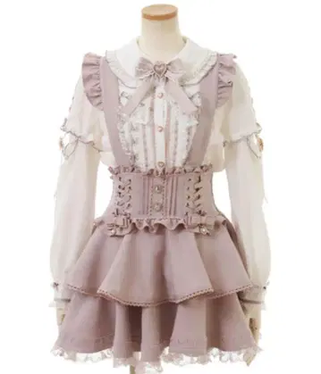 LIZLISA 서스펜더 포함 티어드 치마바지