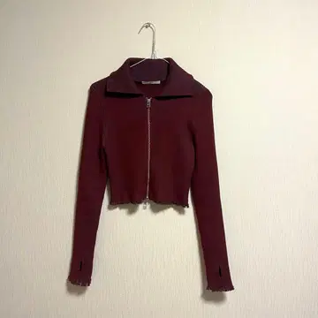 SLY DAMAGING RIB ZIPPED 가디건