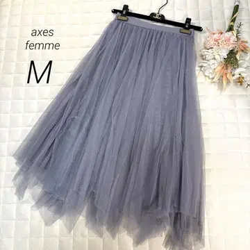 [ axes femme ] 샤샤 스커트 롱 M 퍼플 무지 걸리시