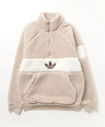 adidas 플리스 자켓 베이지 화이트