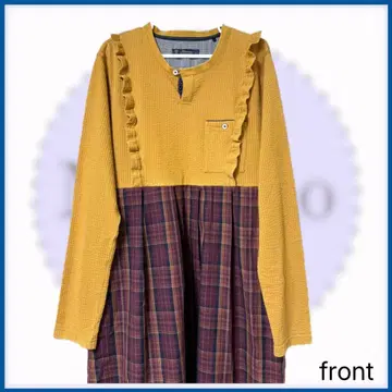 구제 의류 리메이크 원피스 프릴 체크