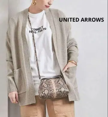 유나이티드 애로우즈 울 캐시미어 노버튼 가디건