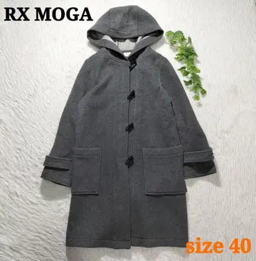 RX MOGA 모가 더플 코트 후드 부착 울 혼방 그레이 40