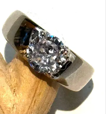 모이사나이트 다이아몬드 실버 클래식 스타일 반지