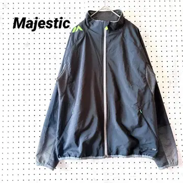 마제스틱 발수 자켓 바이컬러 절개 ( S ) 블랙 x 라임 그린