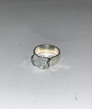 핸드메이드 실버 925 반지 아쿠아 마린 보석 세팅 12호