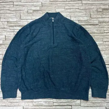 L.L.Bean 하프 지퍼 코튼 니트 라이트 블루 XL 아웃도어