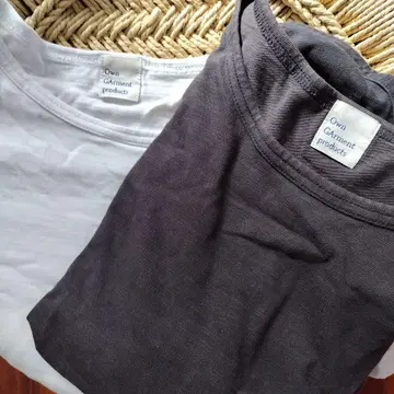 owngarmentproducts 긴팔 T셔츠 2장 흑먹색 화이트