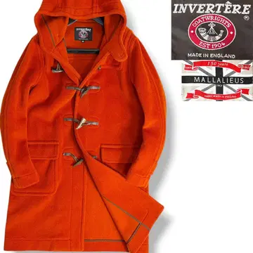 J6380 새상품급 인버티어 헤링본 더플 코트 오렌지 40