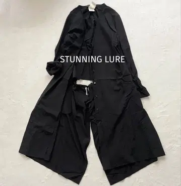 스태닝 루어 블랙 셔츠 롱 셔츠 등 트임 블랙 S 개성파