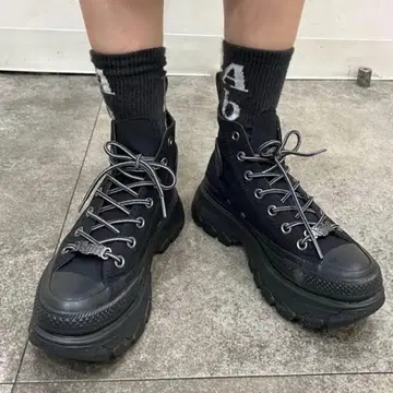 x-girl ALL STAR 블랙 하이컷 스니커즈