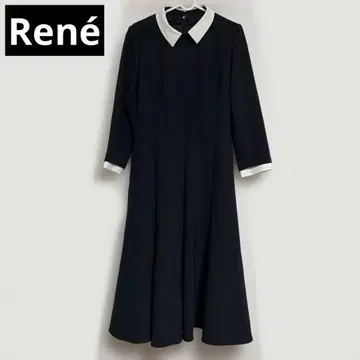 Rene 르네 화이트 카라 커프스 포멀 롱 원피스