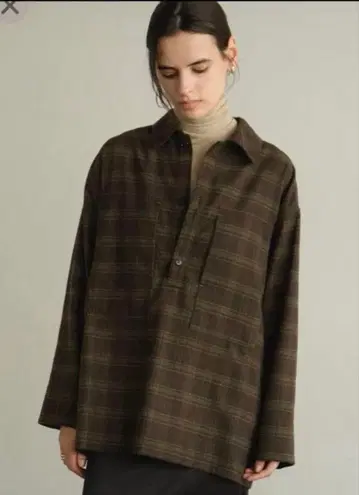 CLANE 클라네 CHECK POCKET OVER SHIRT