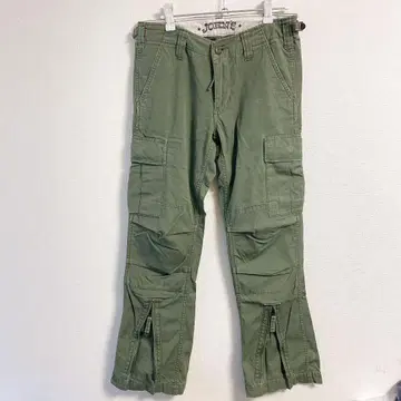 ALPHA JOHN'S 플레어 기믹 카고 팬츠 더블니 밀리터리