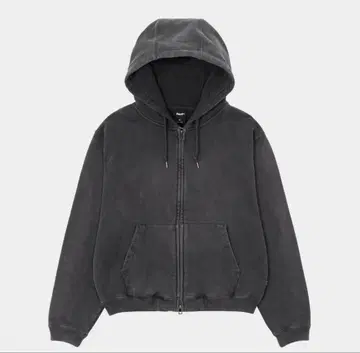 HUF 다크 그레이 풀 집업 후드티