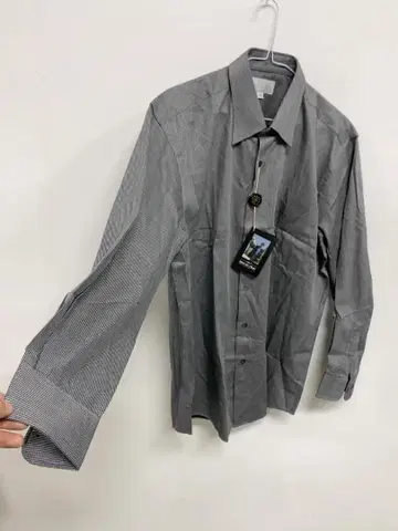 그레이 스트라이프 긴팔 셔츠 미사용 택 포함