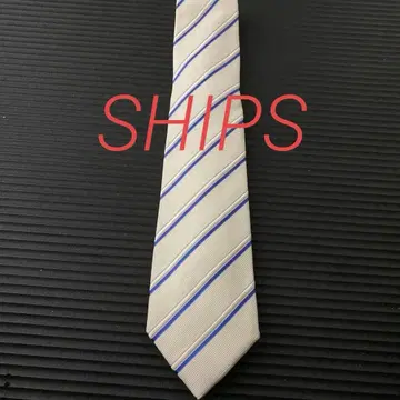 미사용 새상품 SHIPS 쉽스 스트라이프 넥타이 아이보리
