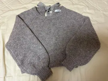 백 리본 니트 풀오버