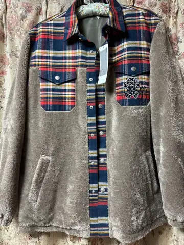 까스텔바작 플리스 체크 자켓 안감 있음