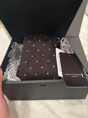 새상품 MACKINTOSH LONDON 실크 실크 다크 브라운 넥타이