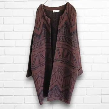 렙심 랩 가디건 브라운 엘레강트 성인 여성 패턴 제품 겉옷 라프