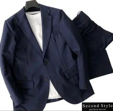 [ 새상품 ] 세컨드스타일 워셔블 이지 L 네이비 자켓 팬츠