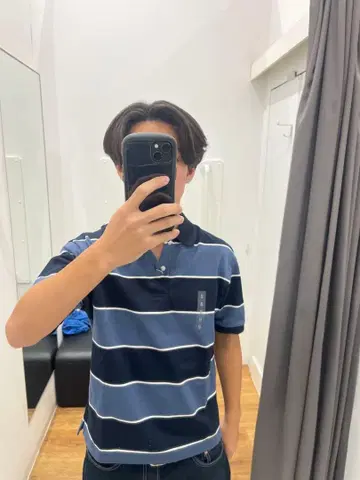 UNIQLO 스트라이프 피케 셔츠