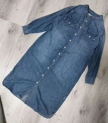 이에나 Le 데님 데님 셔츠 원피스