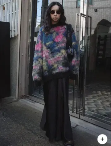 WILTED FLOWER MOHAIR JACQUARD KNIT TOP