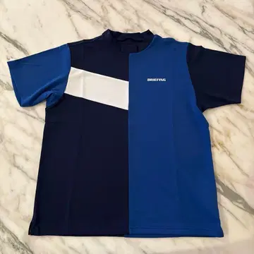 새상품급 브리핑 골프 패치워크 모크넥 셔츠 네이비 S