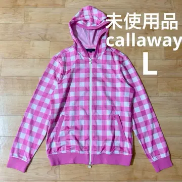 미사용 callaway 캘러웨이 골프웨어 후드티 깅엄 체크