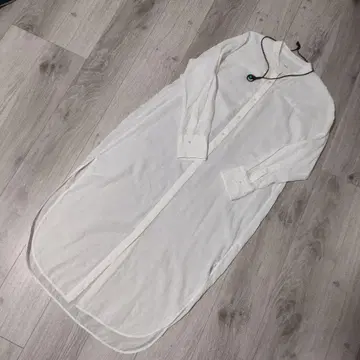 IENA 화이트 긴팔 셔츠 원피스