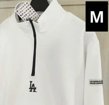 MLB 다저스 속기모 하프 지퍼 트레이닝복 맨투맨 화이트 M