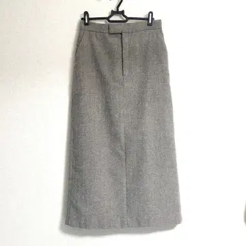 글로벌 워크 워셔블 울 라이크 I라인 스커트 차콜