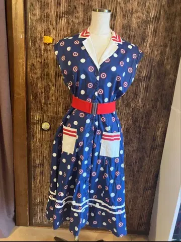 캡틴 아메리카 패턴 원피스 레트로 노브랜드 로카빌리