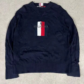 TOMMY HILFIGER 센터 로고 니트 캐시미어 혼방