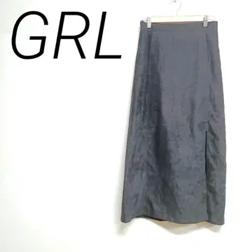 GRL 블랙 타이트 스커트 슬릿 허리밴딩 신축성 L 지퍼